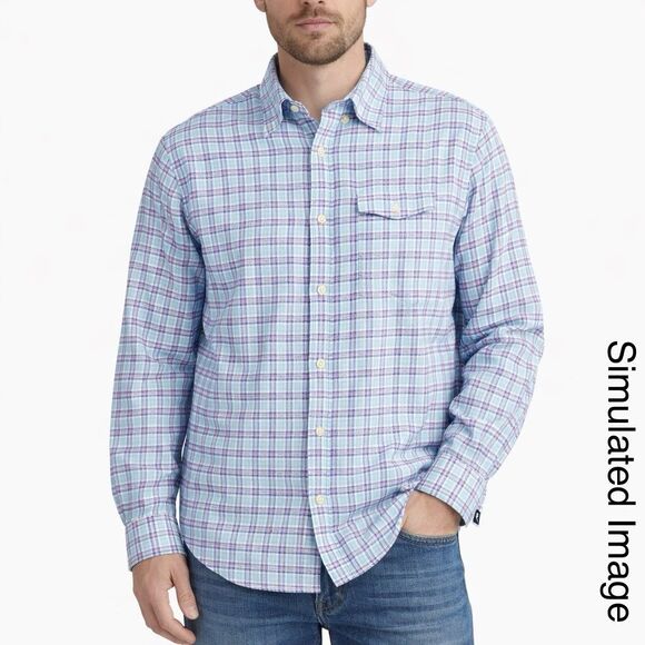Vineyard Vines Other - Vineyard Vines Crosby Shirt Mens XL Blue Pink Plaid Classic Fit Stretch